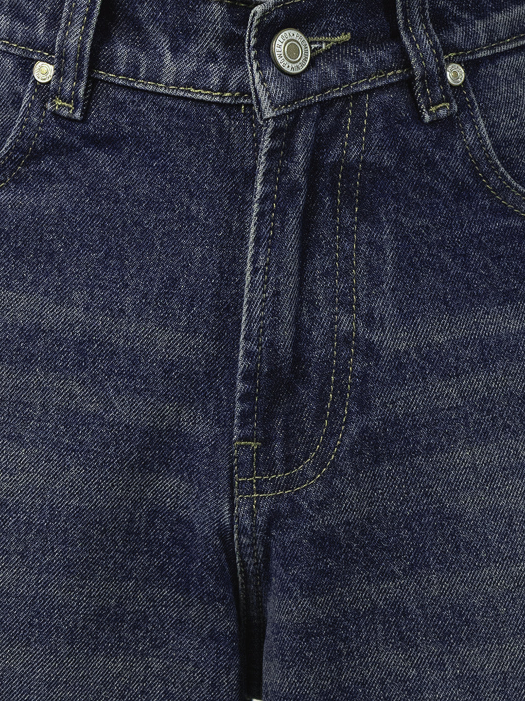 Blue Panelled Barrel Fit Jeans