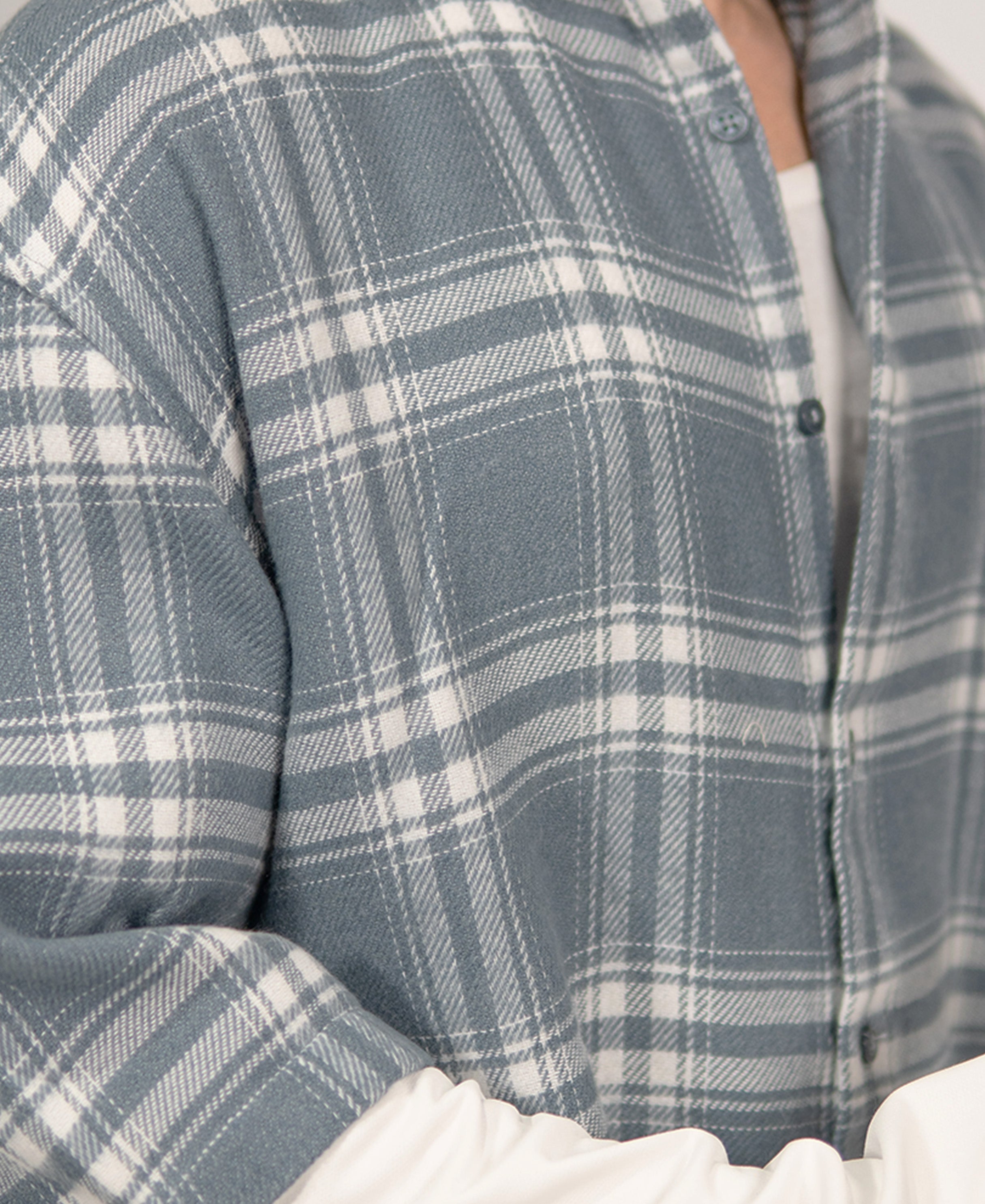 Grey Sky Checks Doctor Sleeve Shirt