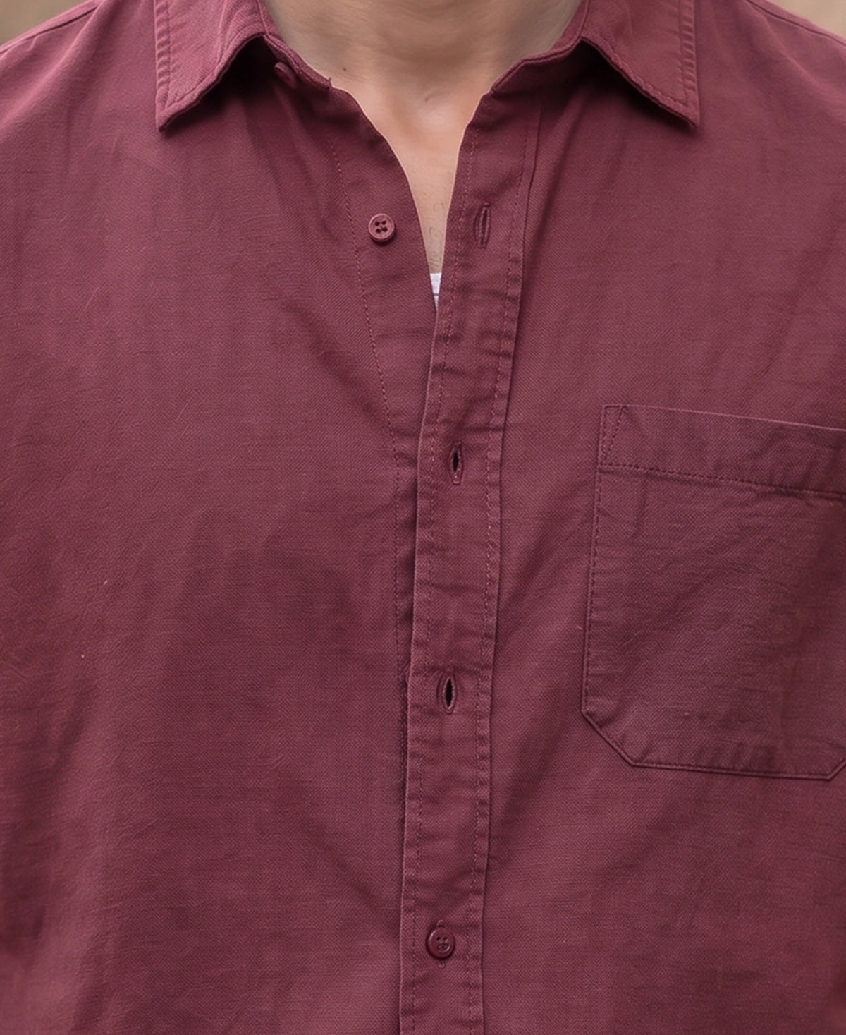 Burgundy Washed Structure Shirt 100% Cotton