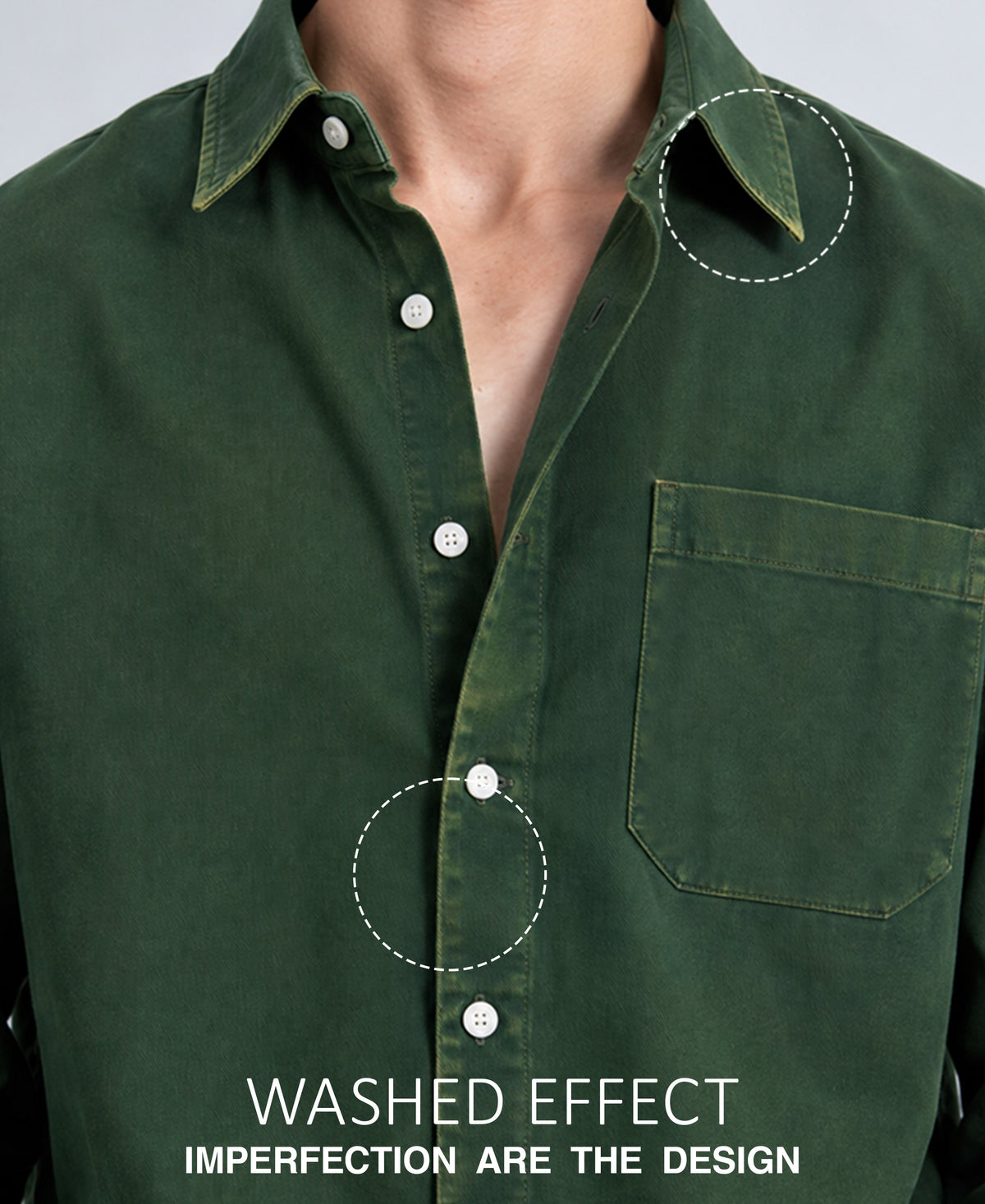 Green Washed Structured Shirt