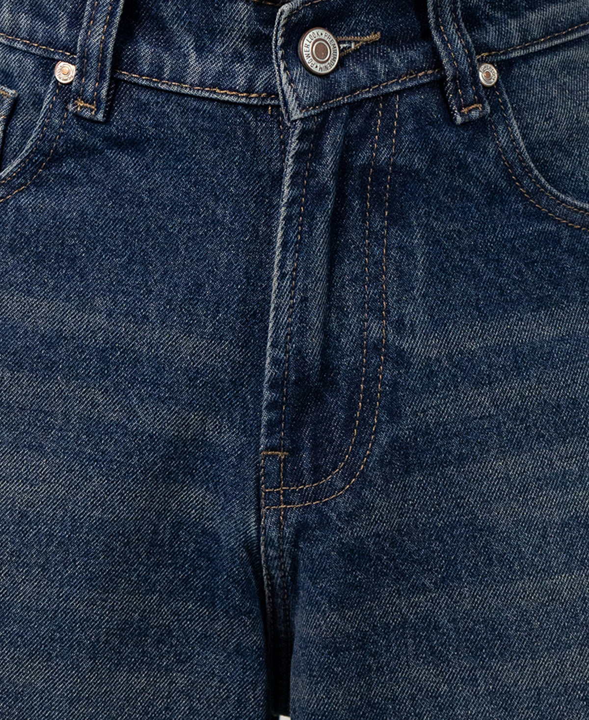 Blue Panelled Barrel Fit Jeans
