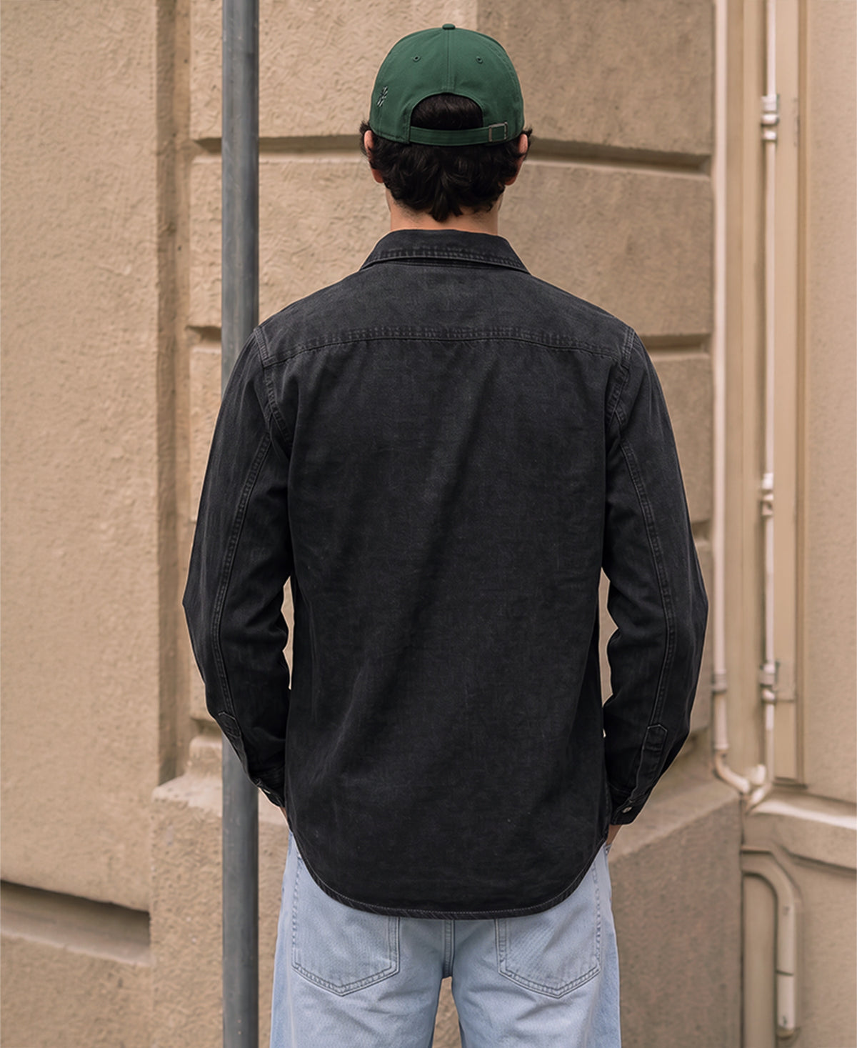 Black Washed Lightweight Denim Shirt