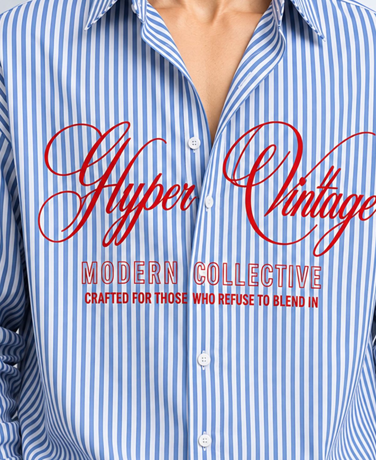 Blue Stripe Printed Cotton Shirt 100% Cotton