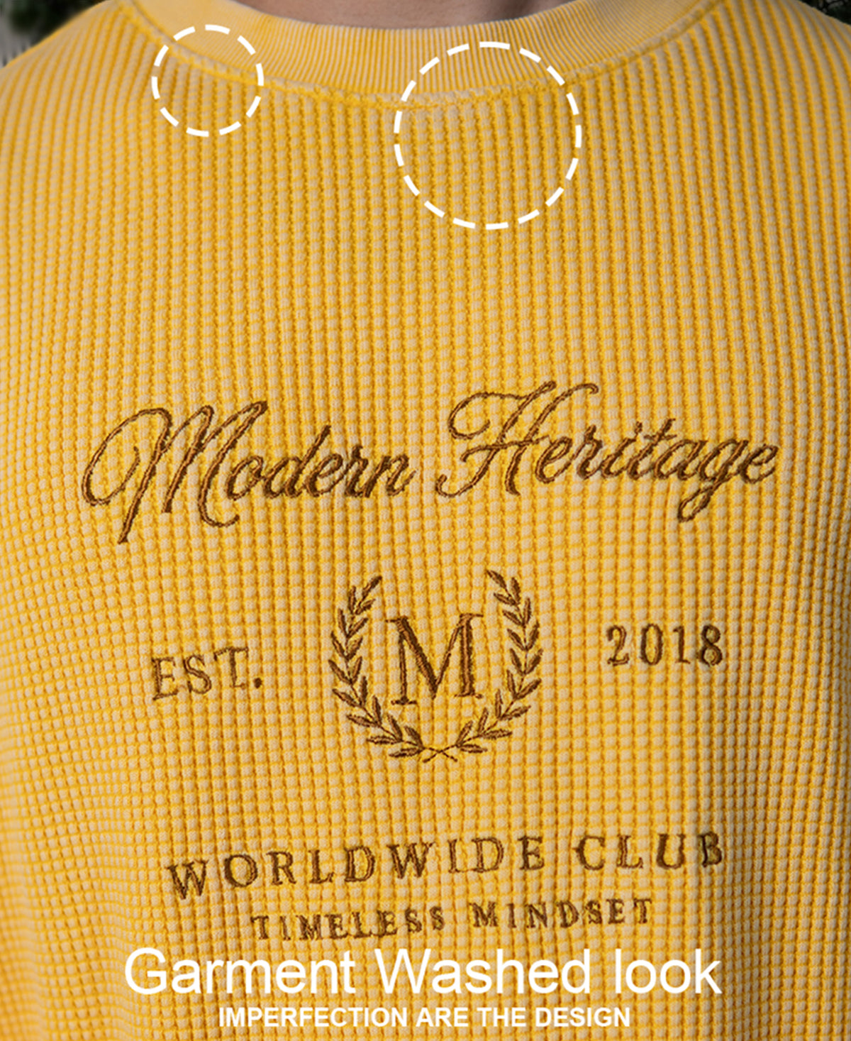 Yellow Washed Embroidered T-Shirt 100% Cotton
