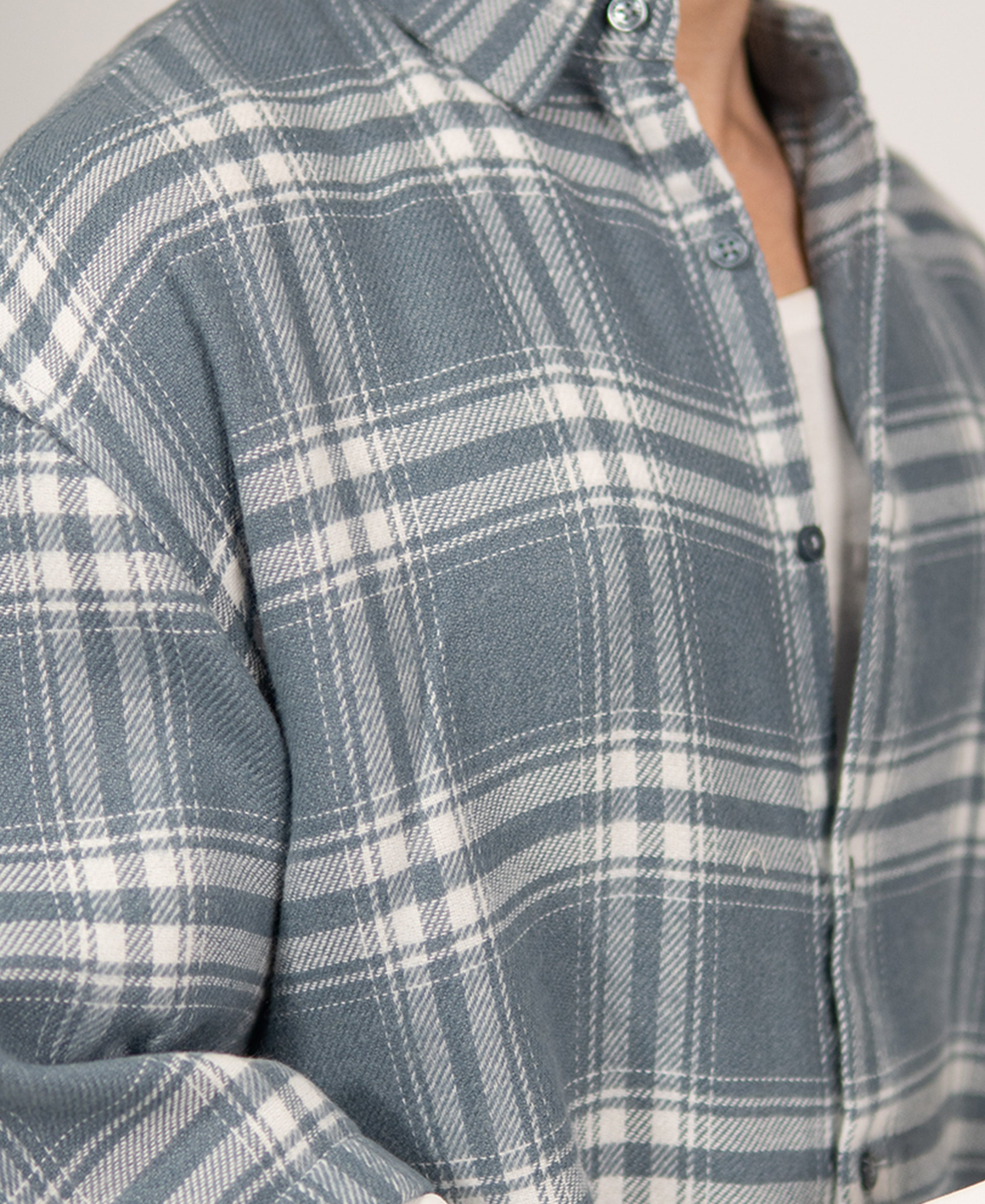 Grey Sky Checks Doctor Sleeve Shirt