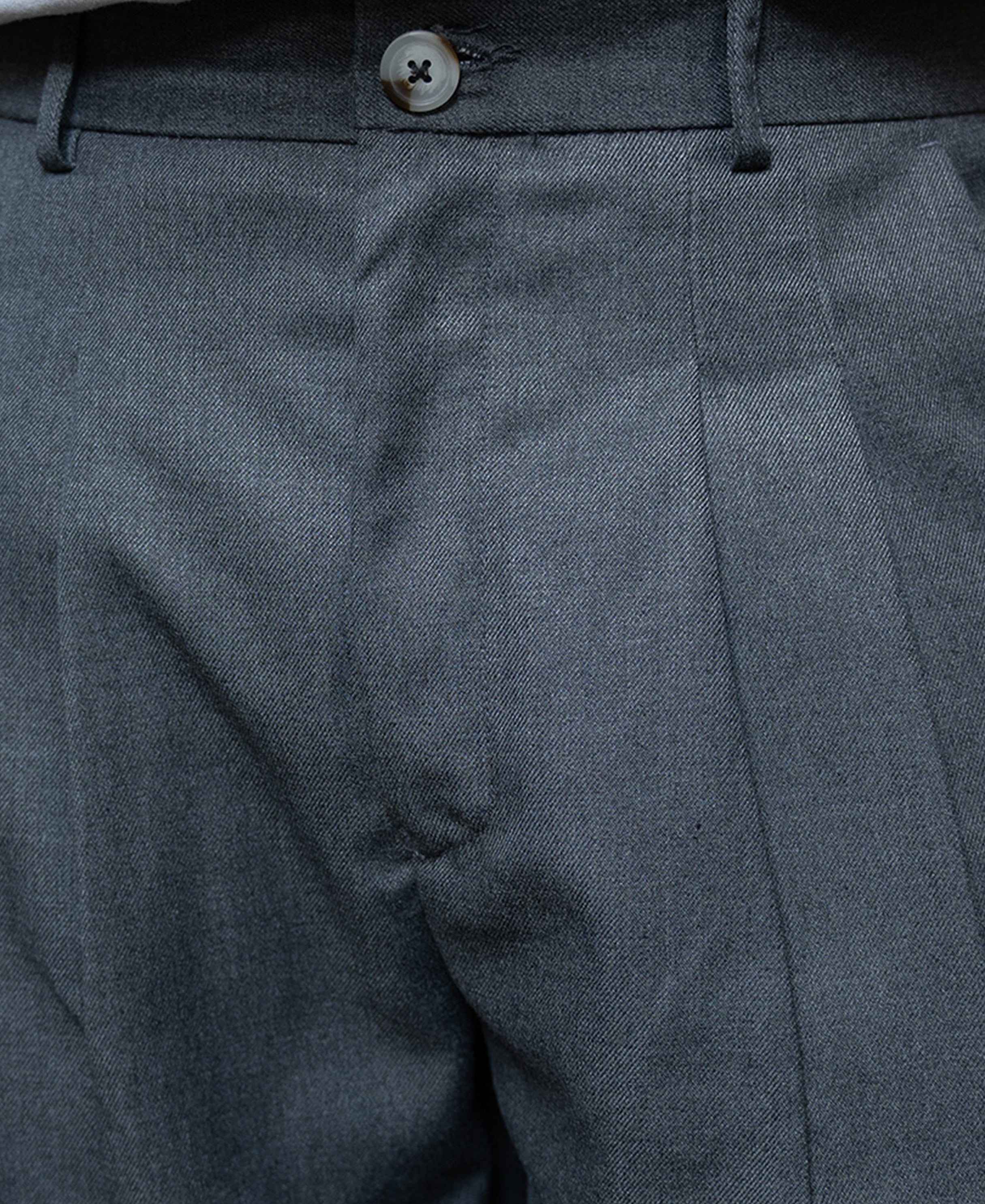 Grey Pleated Baggy Trousers
