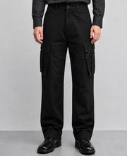 Black Regular Fit Cotton Utility Cargo Pant