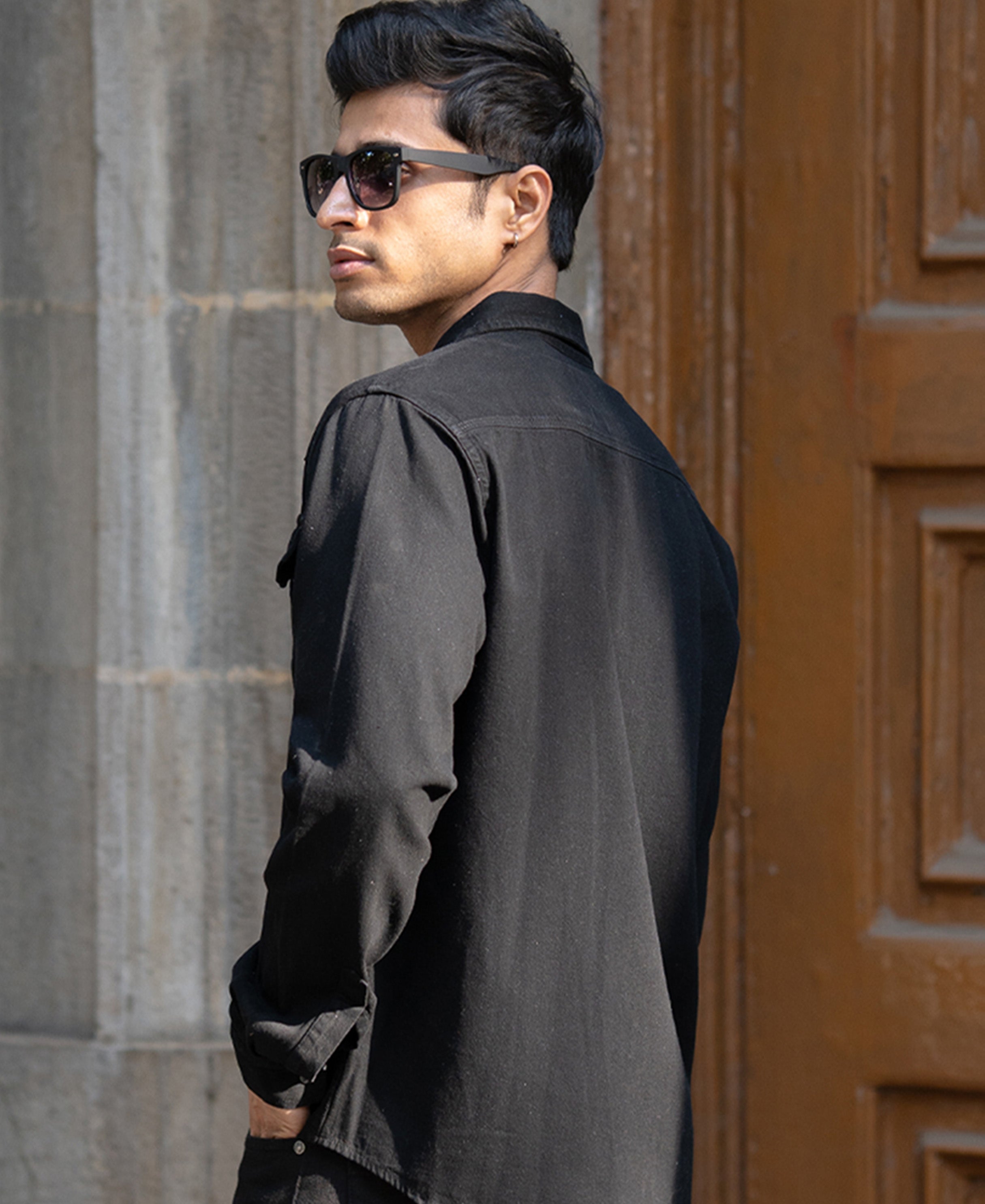 Black Denim Overshirt