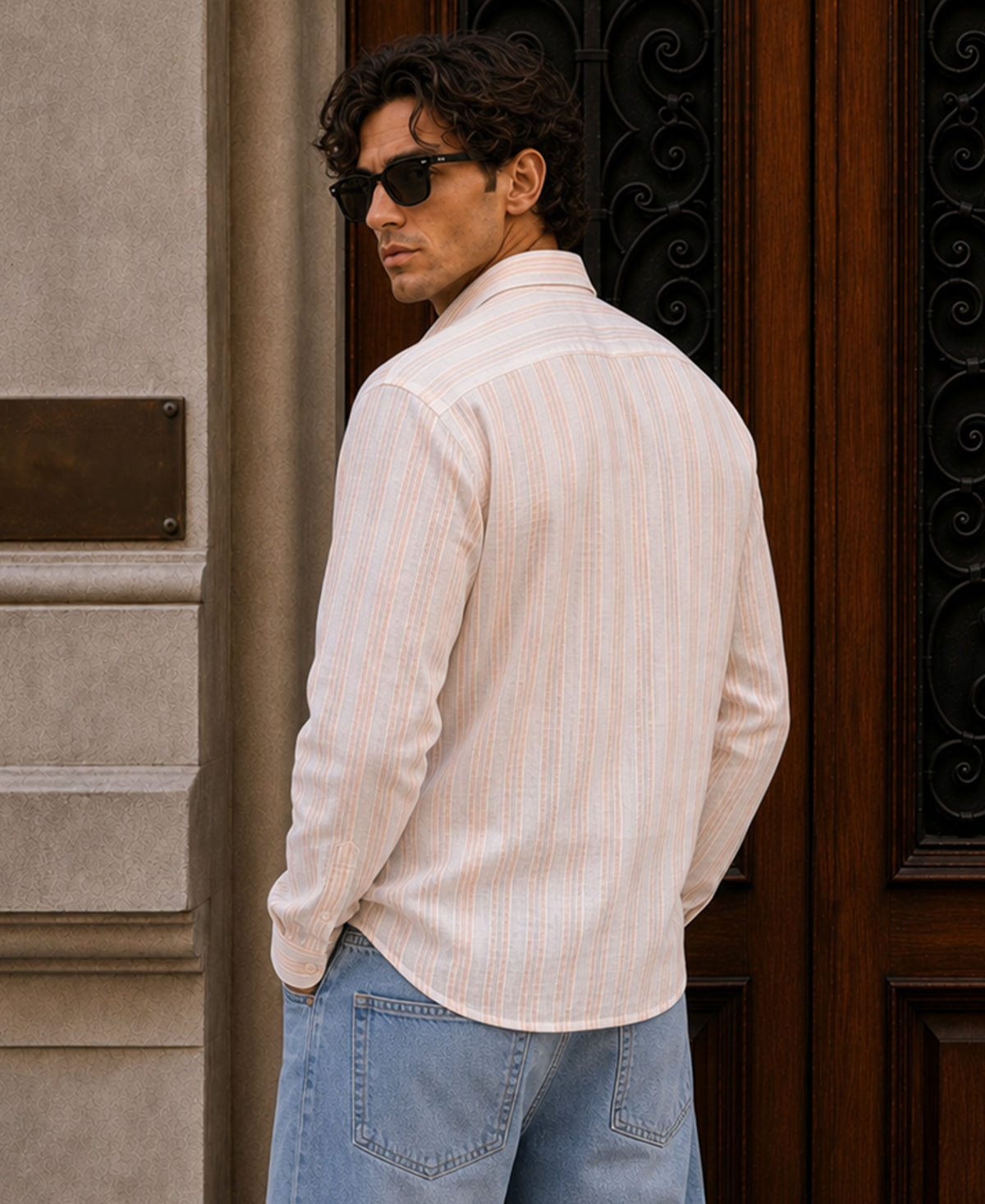 Coral Striped Shirt