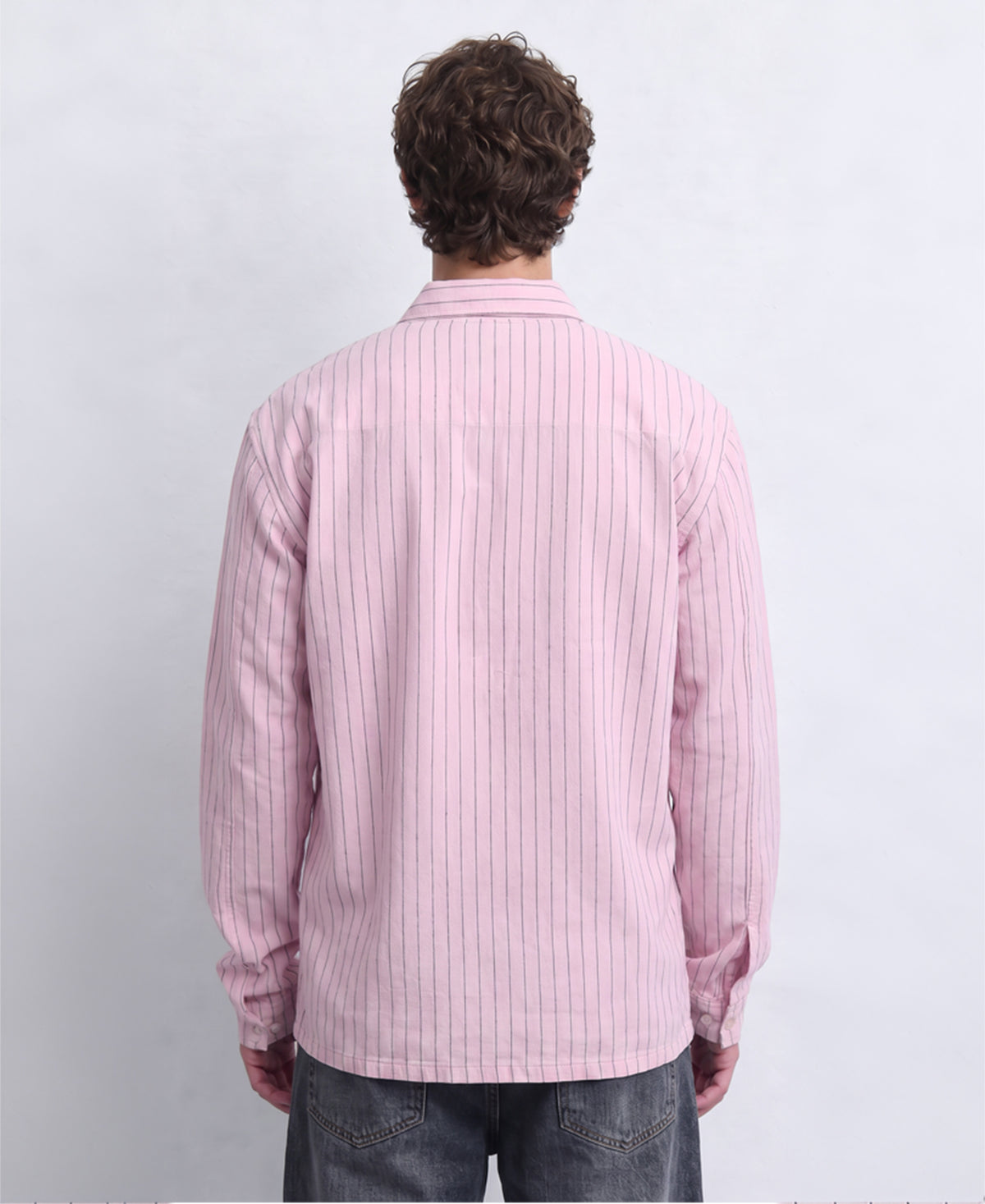 Pink Striped Zipper Shirt