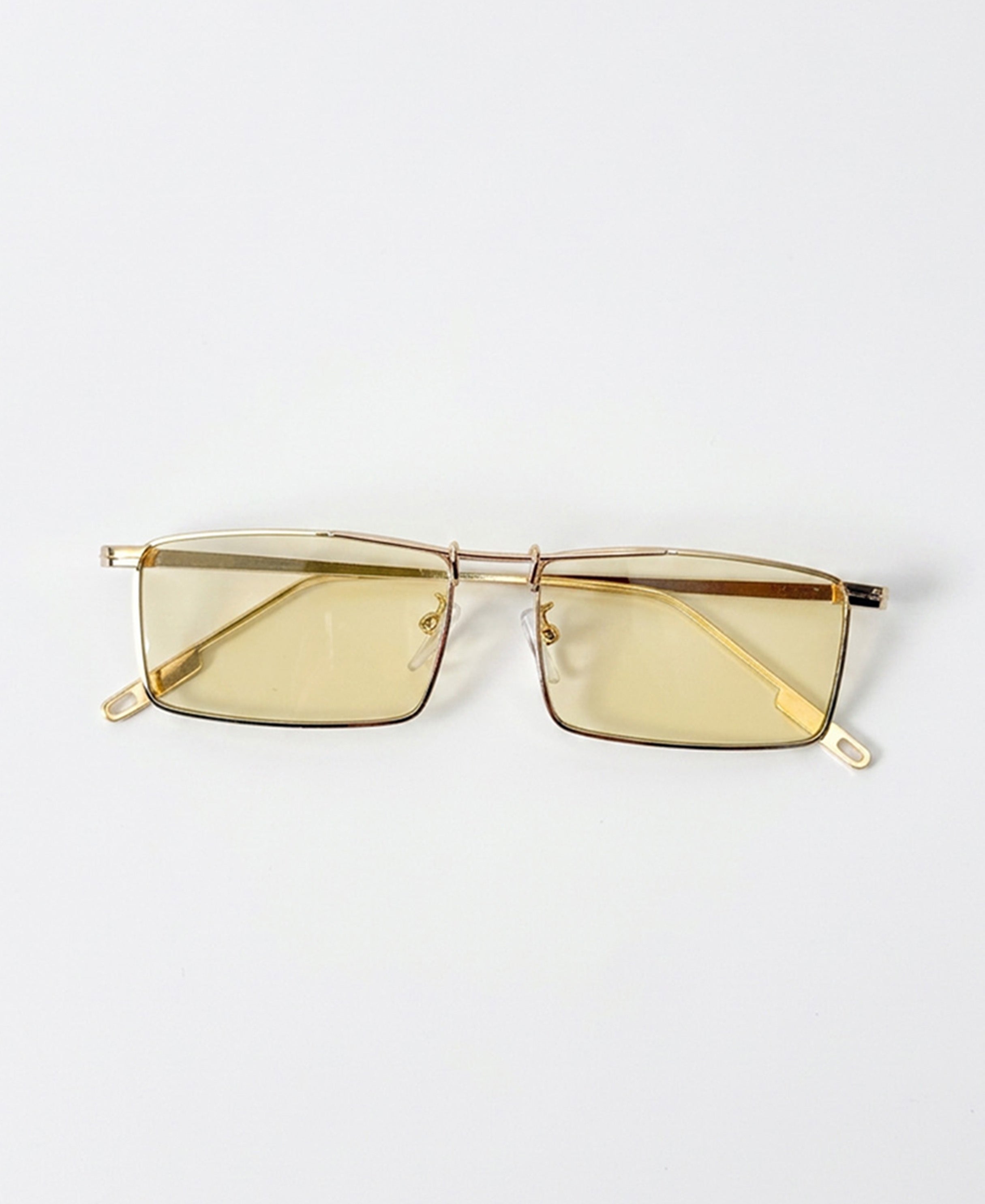 Gold Rectangular Sunglasses