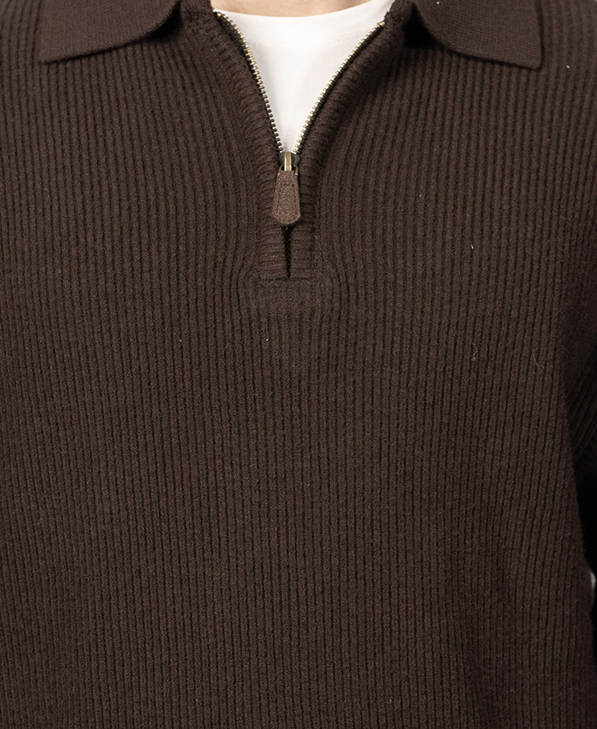 Brown Zipper Sweater