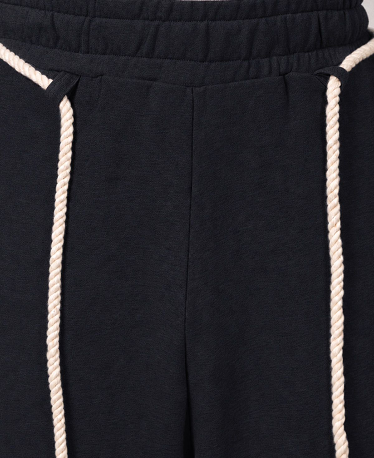 Black Paneled Baggy Trackpant