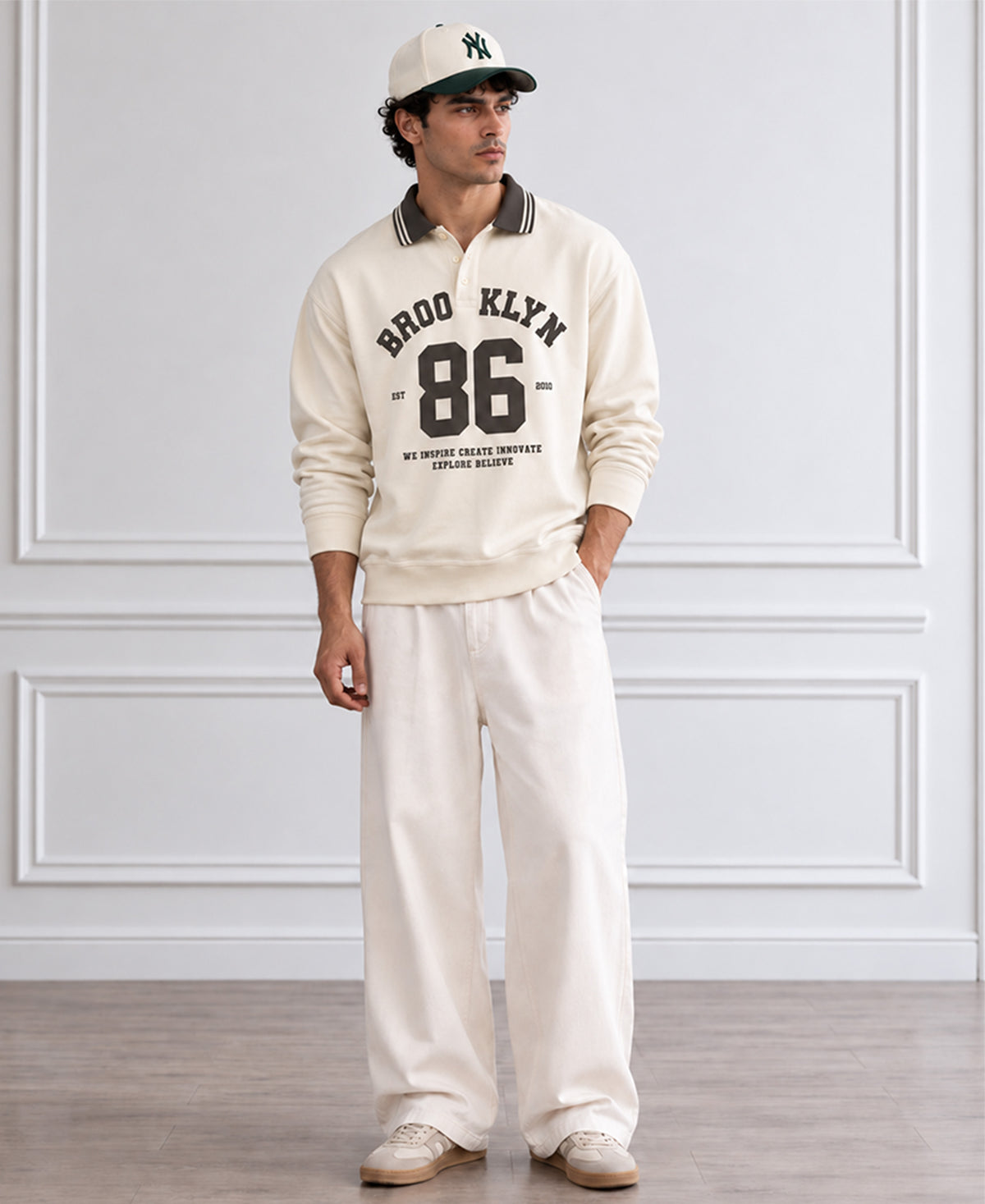 Off White Printed Polo T-Shirt