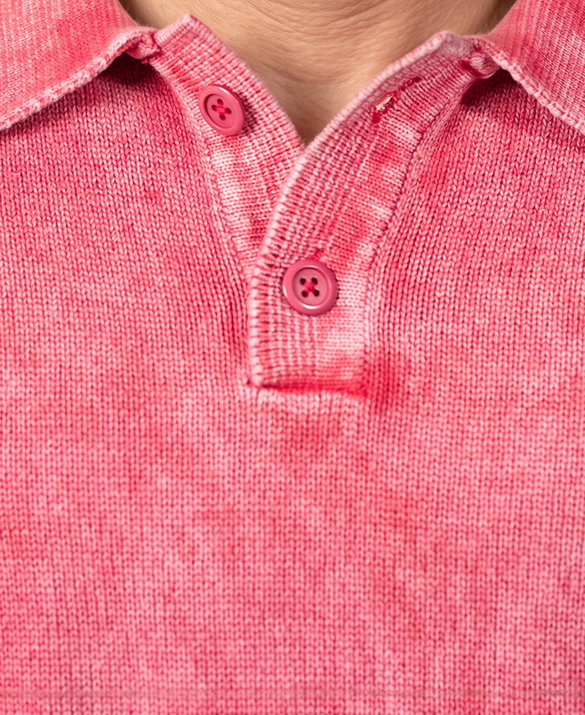 Pink Structured Polo Sweater