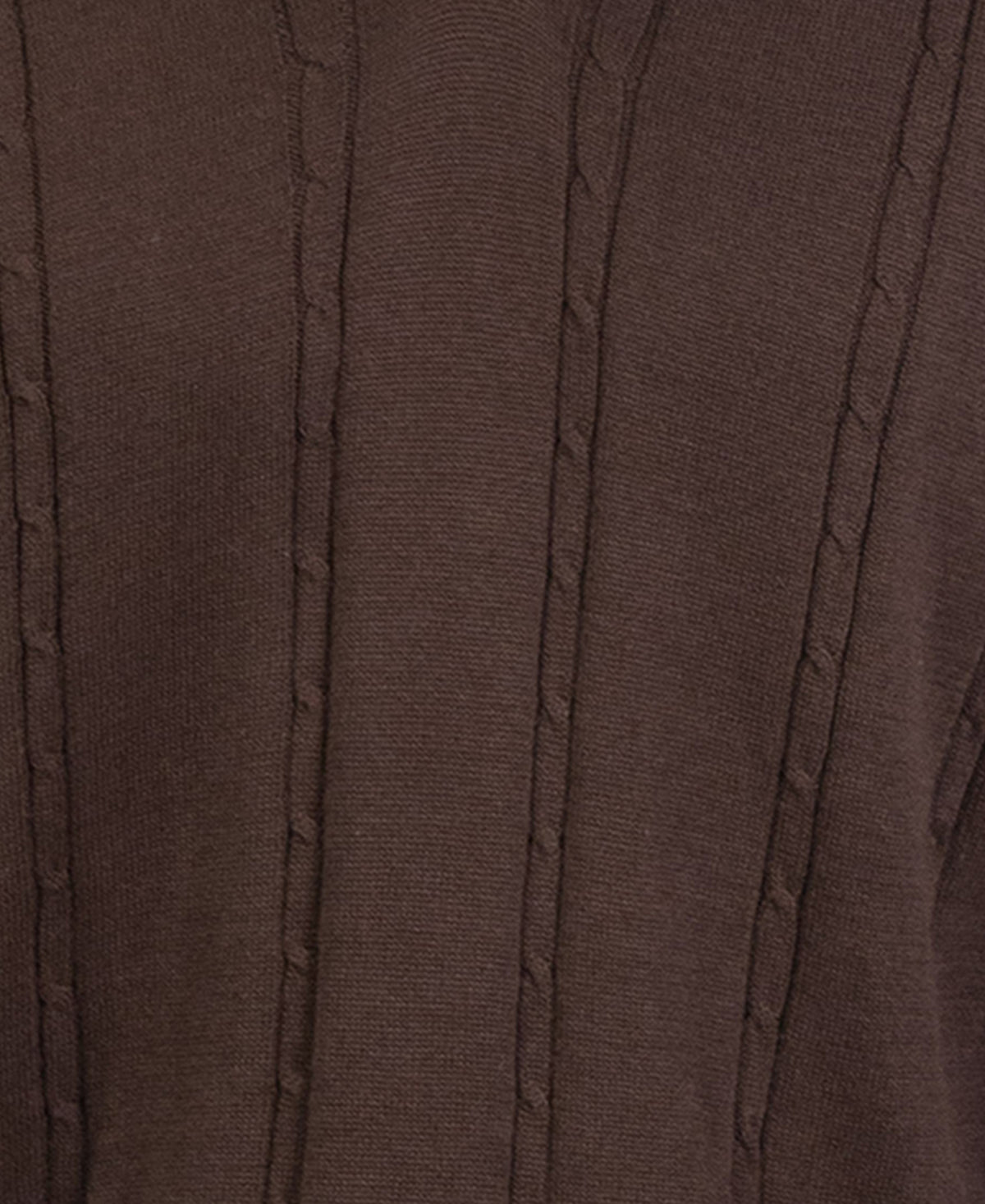 Brown Cable Knit T-Shirt 100% Cotton