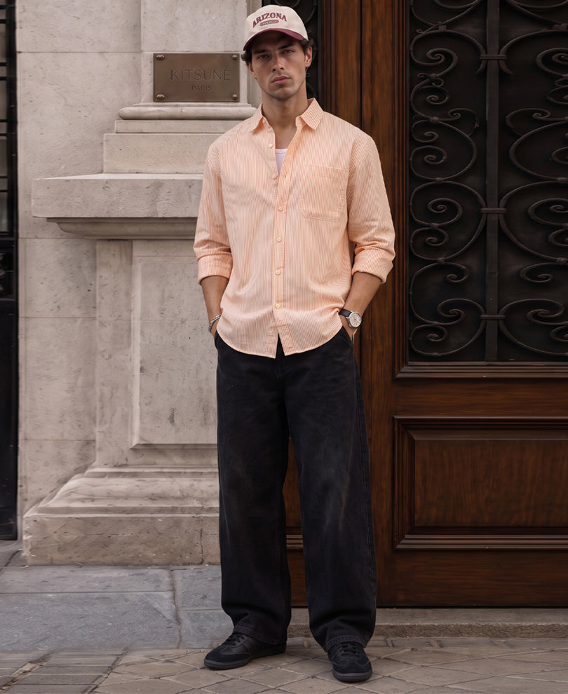 Orange Oxford Stripe Shirt