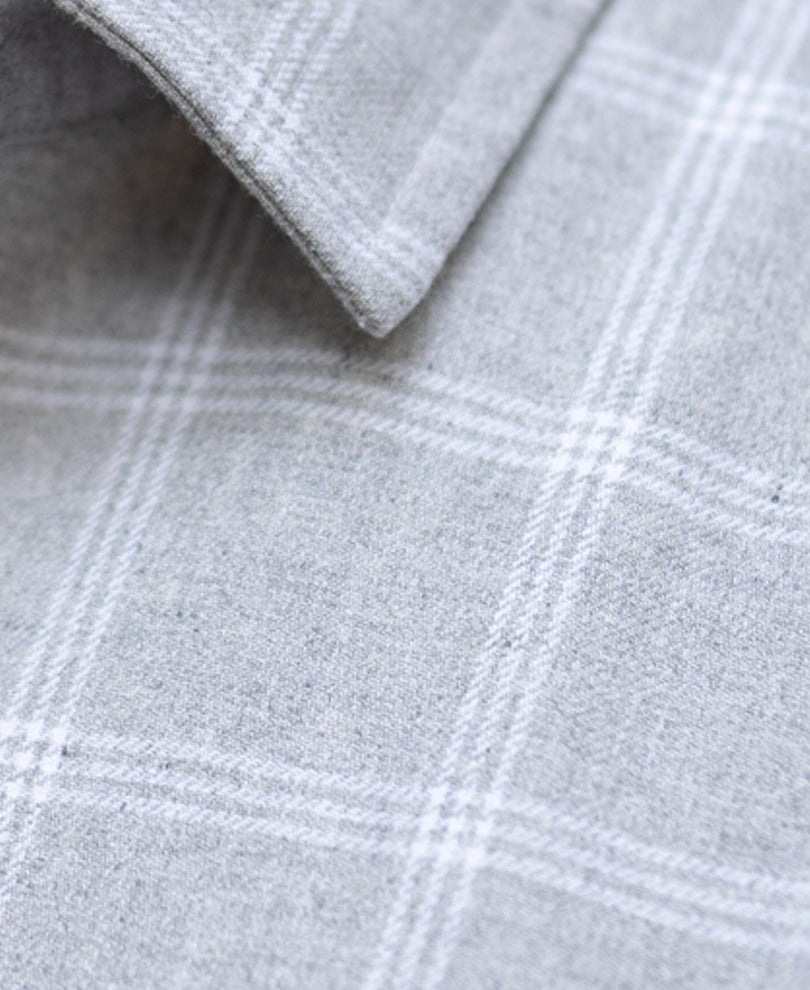 Grey Printed Checks Shirt