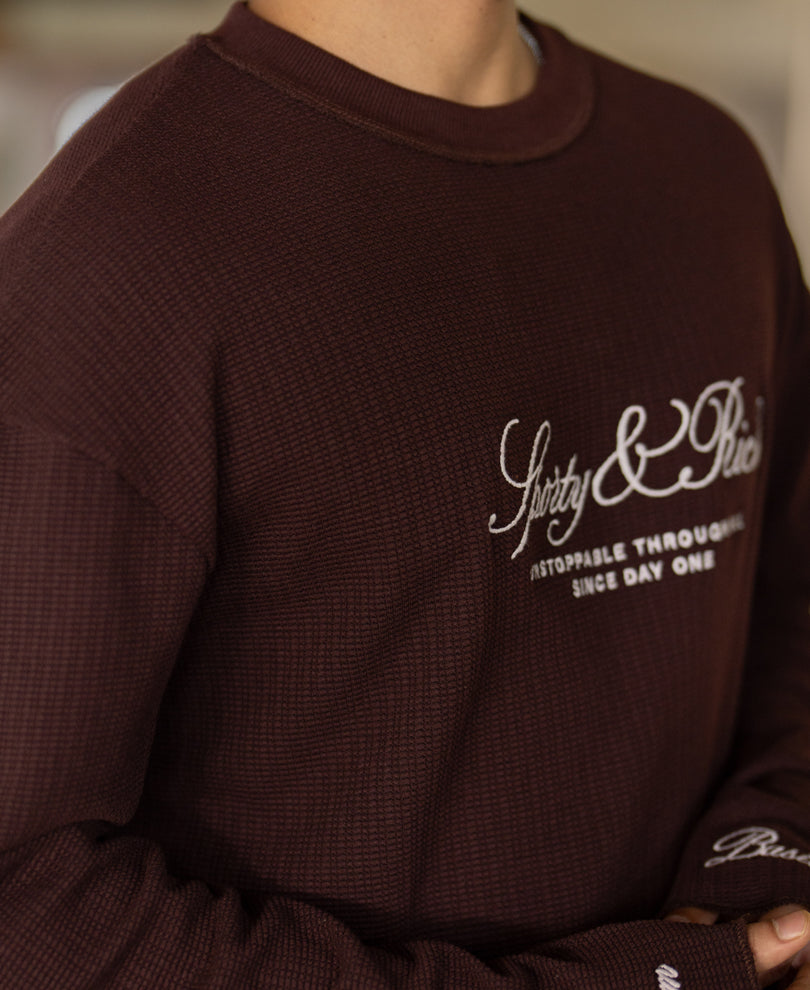 Brown Embroidered Structured T-Shirt
