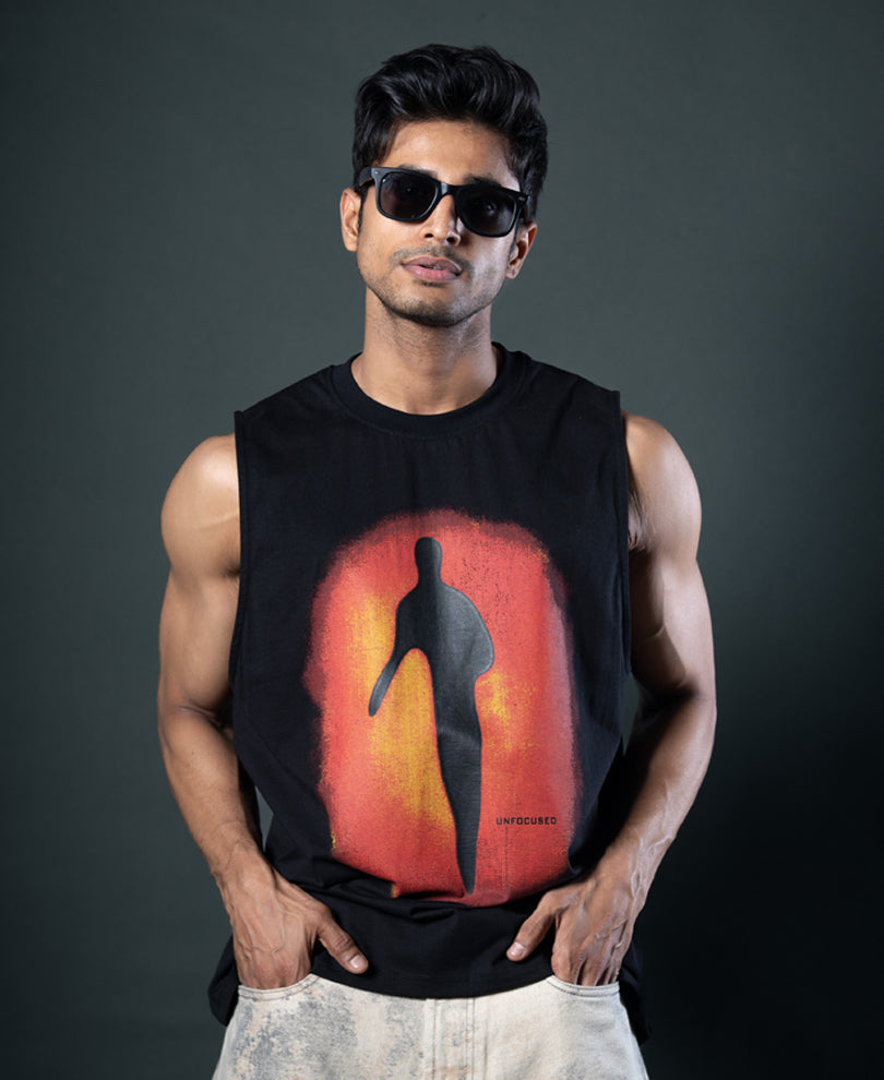 Black Graphic Vest.