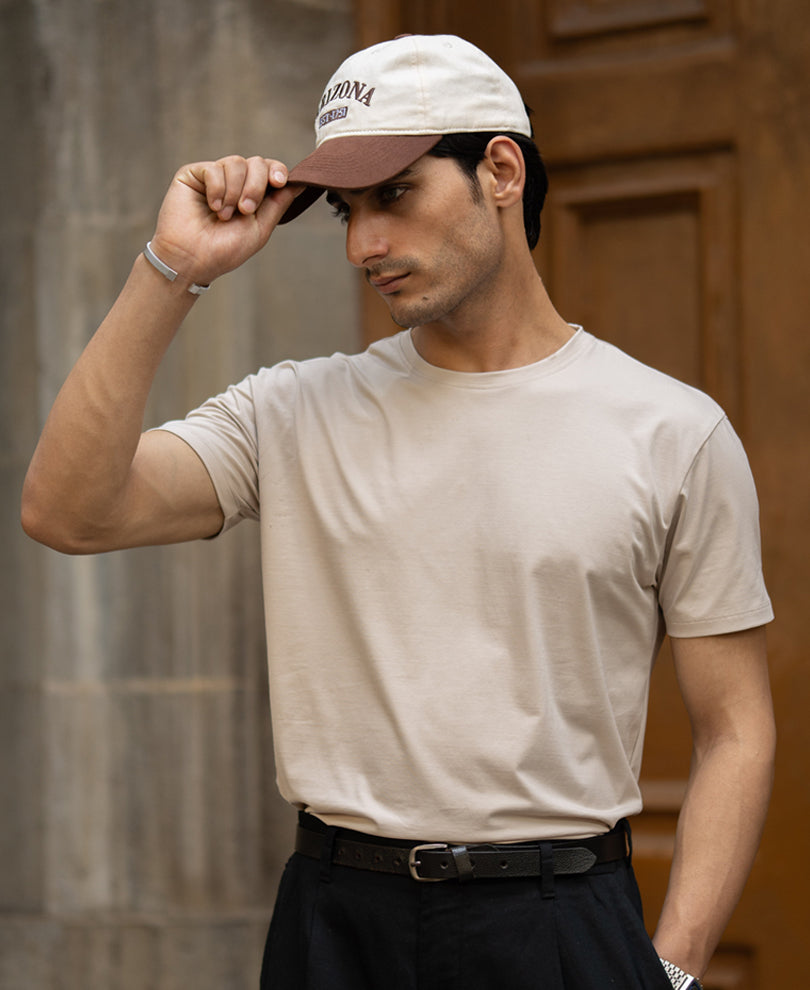 Beige Regular Fit Lightweight T-Shirt
