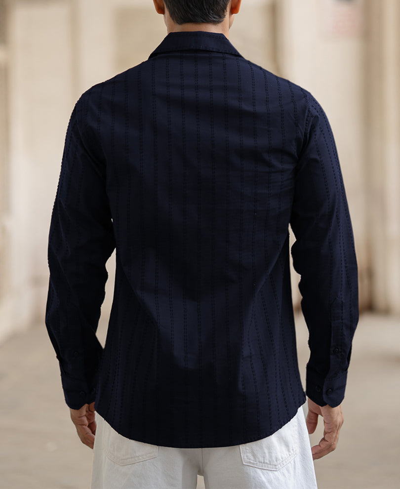 Navy Blue Full Sleeves Shirt.