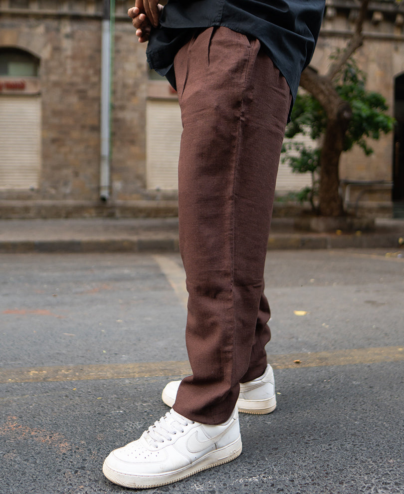 Dark Brown Linen Pant.