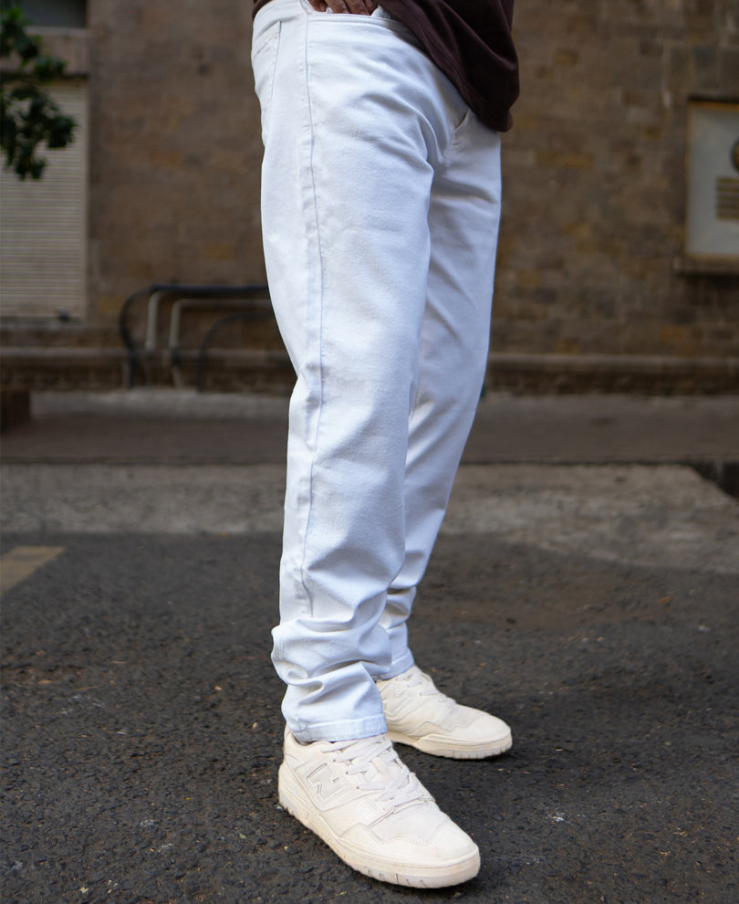 White Regular Fit Denim.