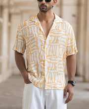Amber Yellow Abstract Print Shirt.