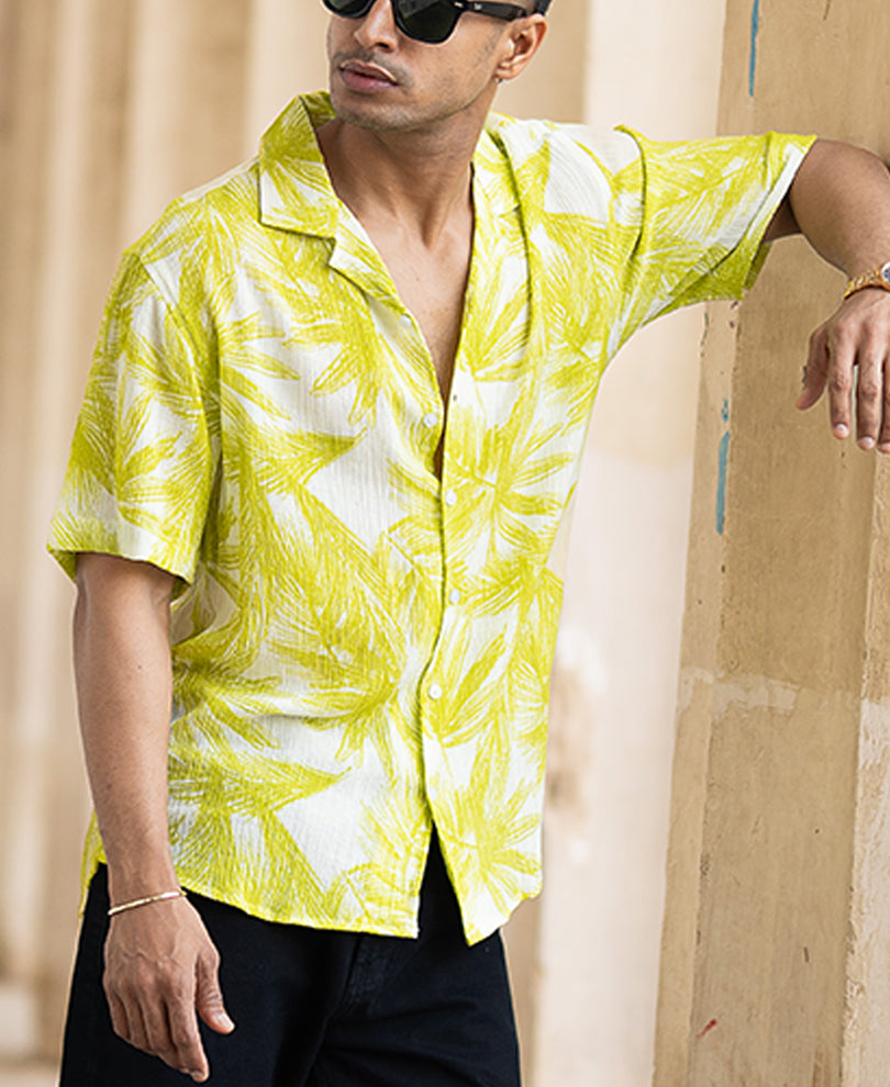Lime Forest Printed Shirt.