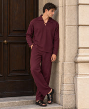Wine Structured Knit Cord Set