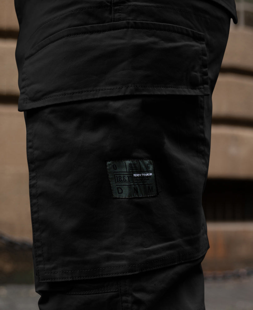 Black Cotton Cargo Trouser.