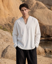 White Contrast Detail Kurta Shirt