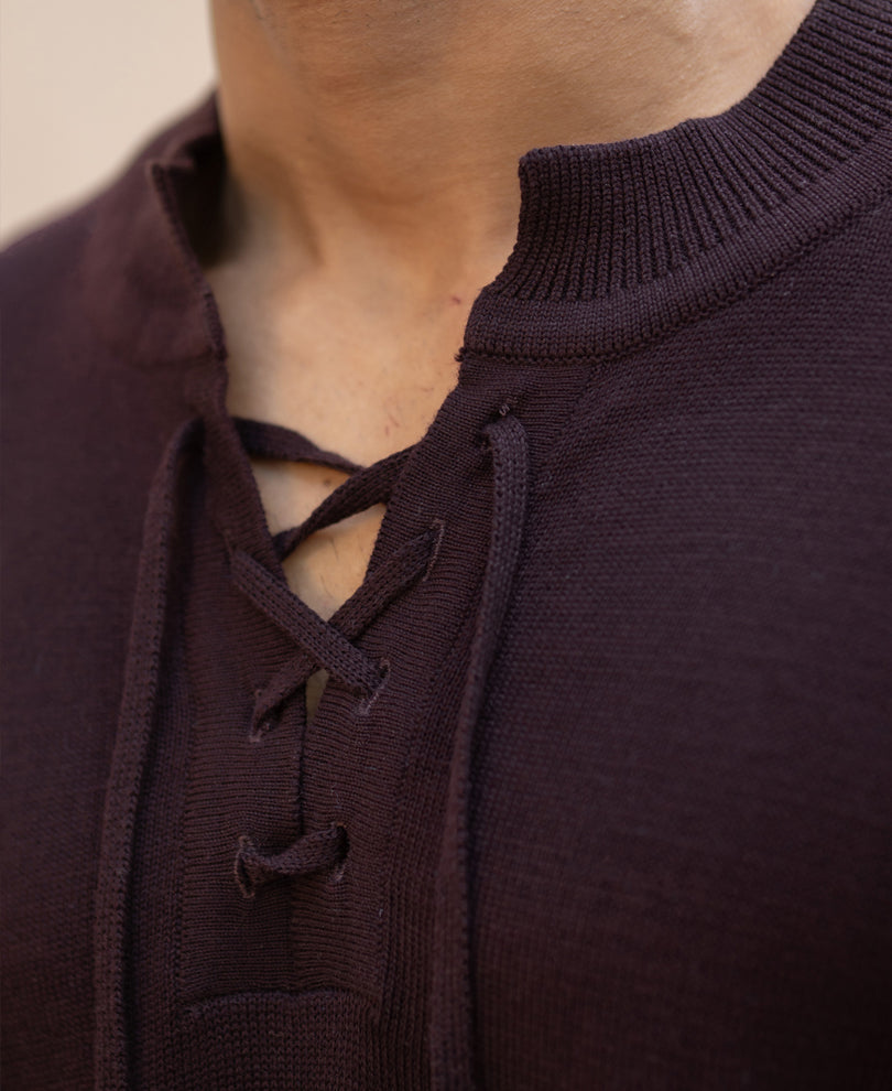 Wine Henley T-Shirt.