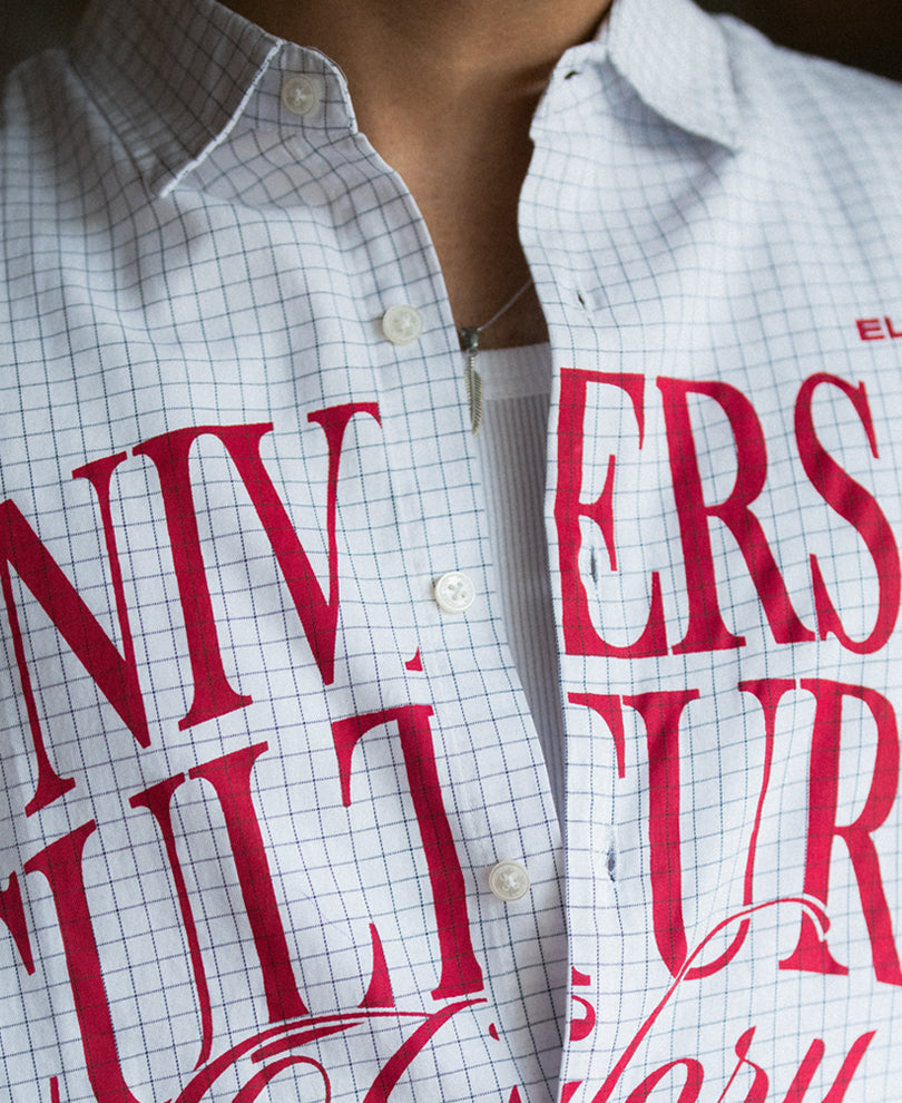 White Micro Checks Printed Shirt