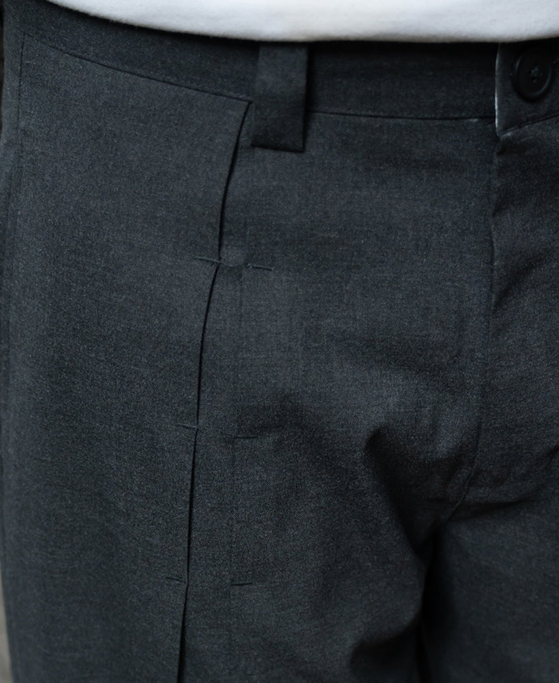 Dark Grey Pleated Trousers