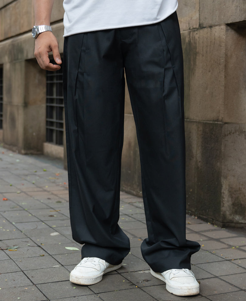 Black Pleated Trousers
