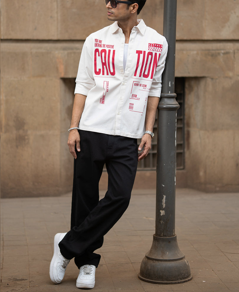 Off-White Graphic Twill Shirt.