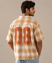 Beige Structured Checks Shirt