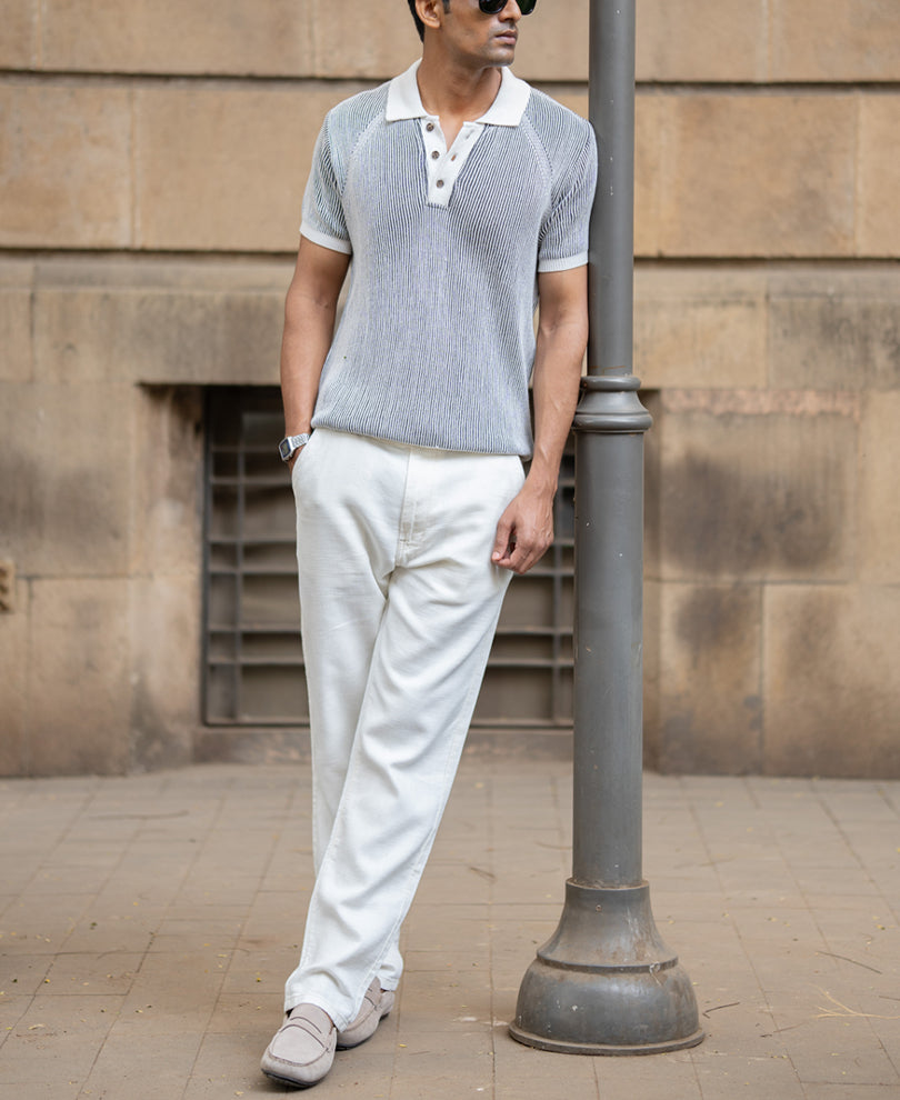 Black & White Knit T-Shirt.