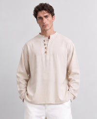 Natural Linen Blend Kurta Shirt