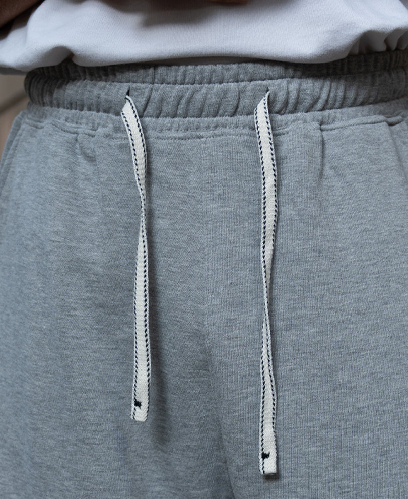 Grey Melange Twisted Seam Baggy Trackpants