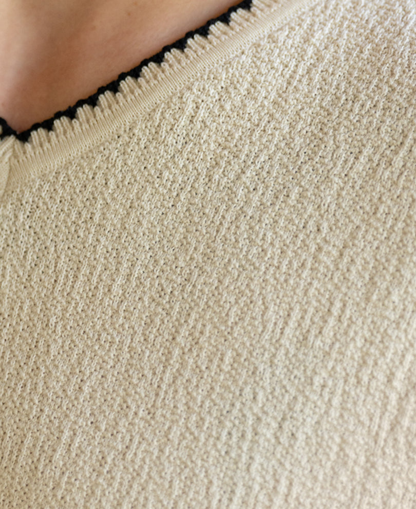 Cream Knit Structured Vest 100% Cotton