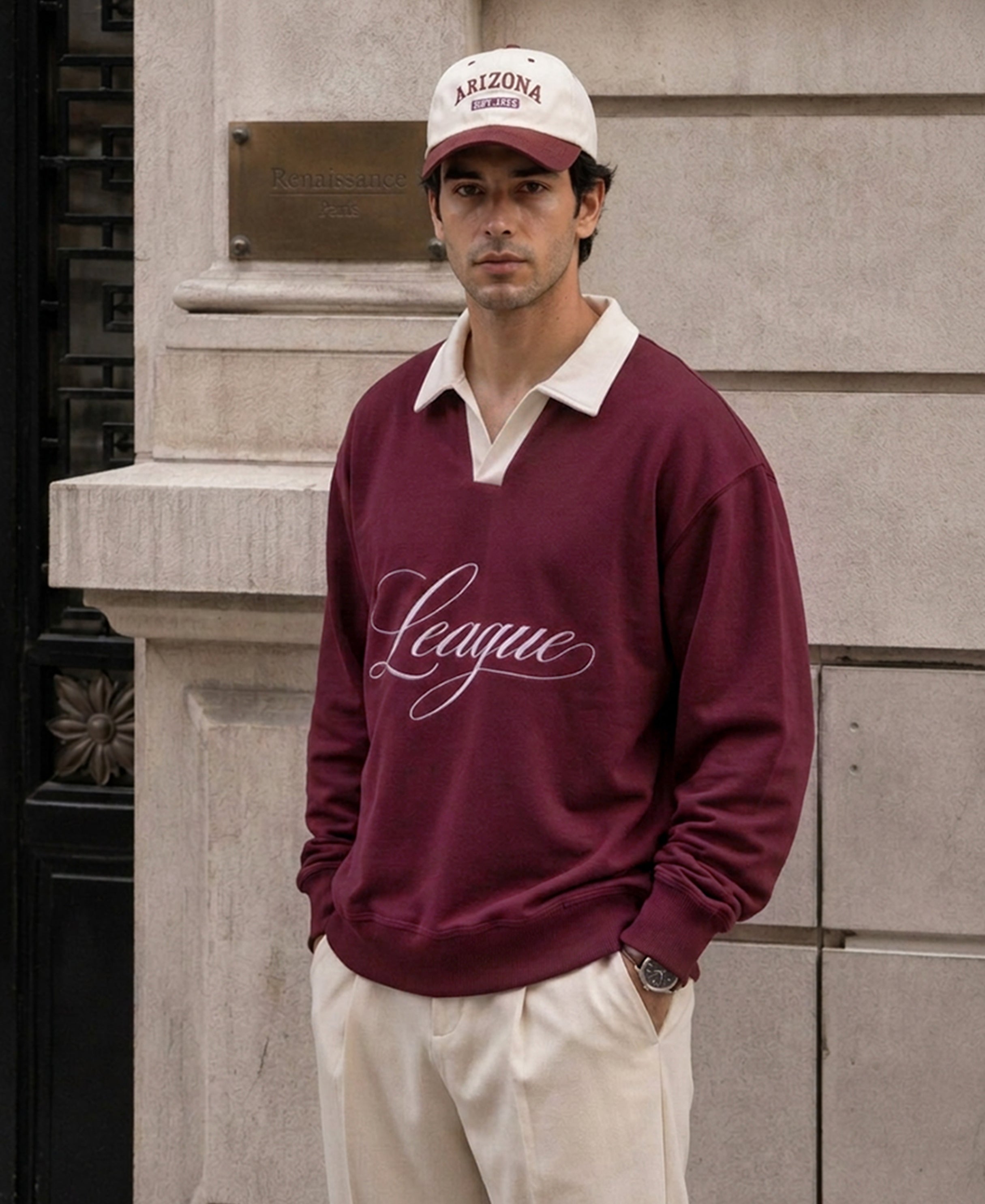 Wine Embroidered Polo T-Shirt 100% Cotton