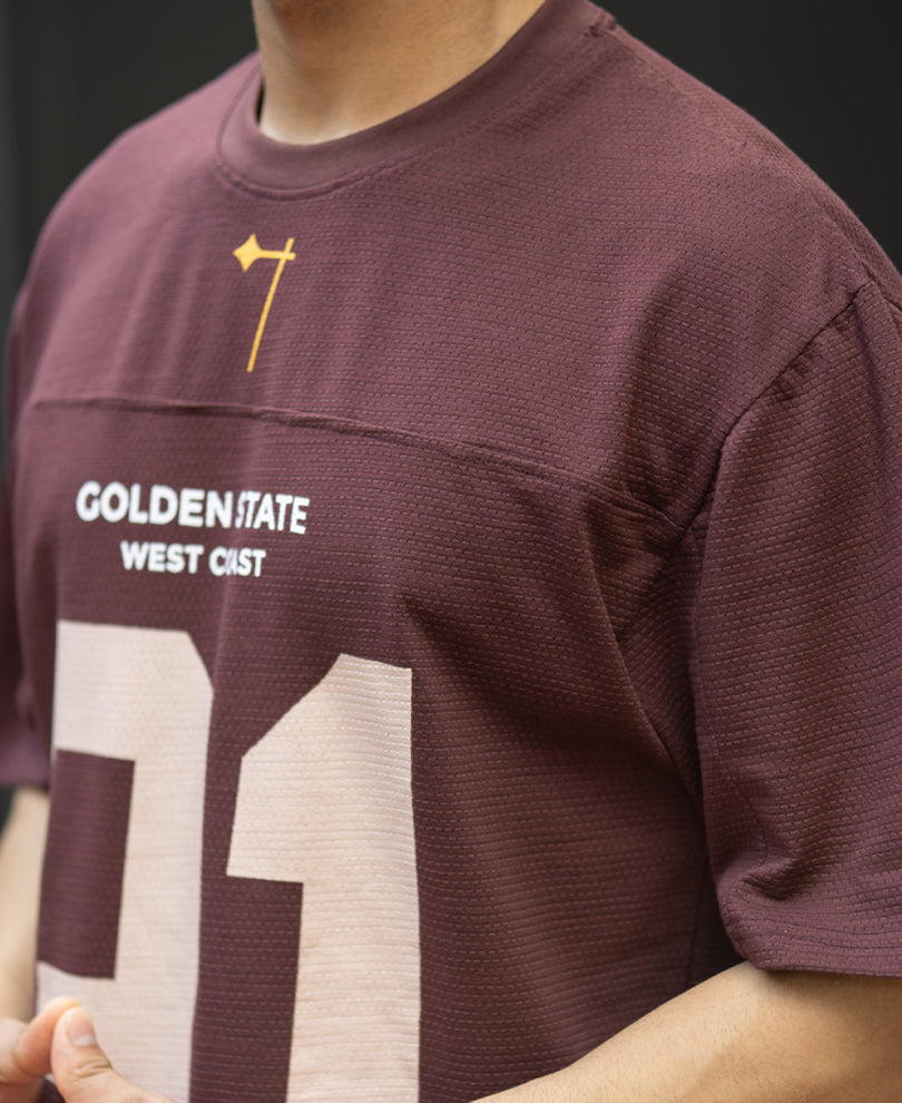 Brown Printed Structured T-Shirt