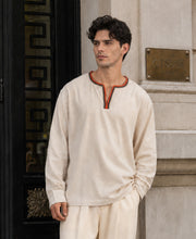 Natural Linen Blend Kurta Shirt