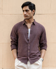 Brown Structured Lightweight Shirt.