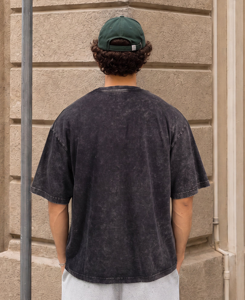 Black Washed T-Shirt 100% Cotton