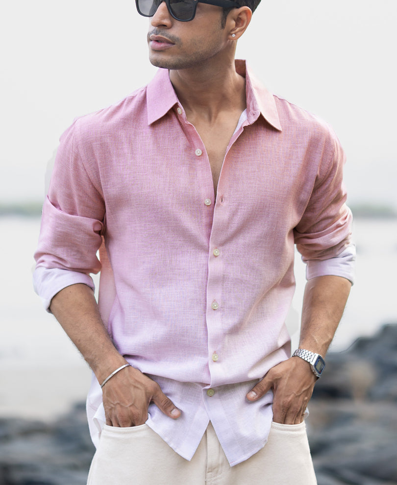 Dusty Pink Lightweight Ombre Shirt.