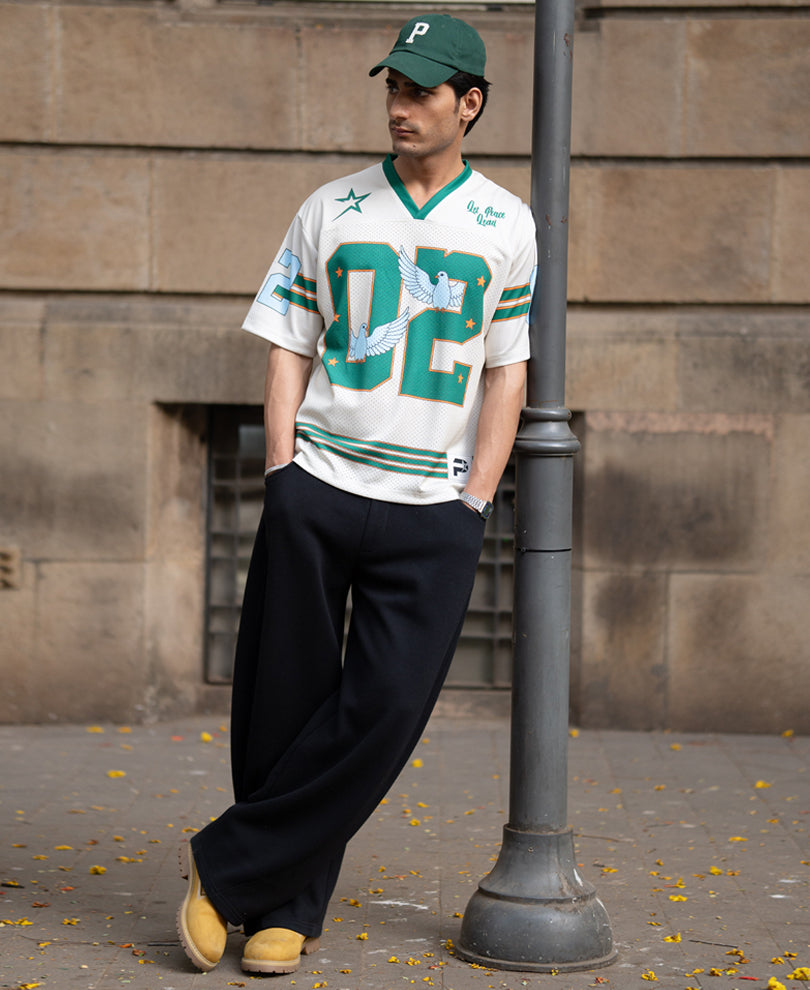 Cream Dove Print Jersey T-Shirt